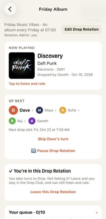 Drop Day screen: Always know whose turn it is